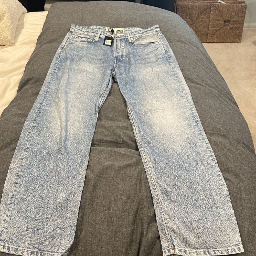 Rag & Bone Women's Faded Blue Straight Leg Jeans